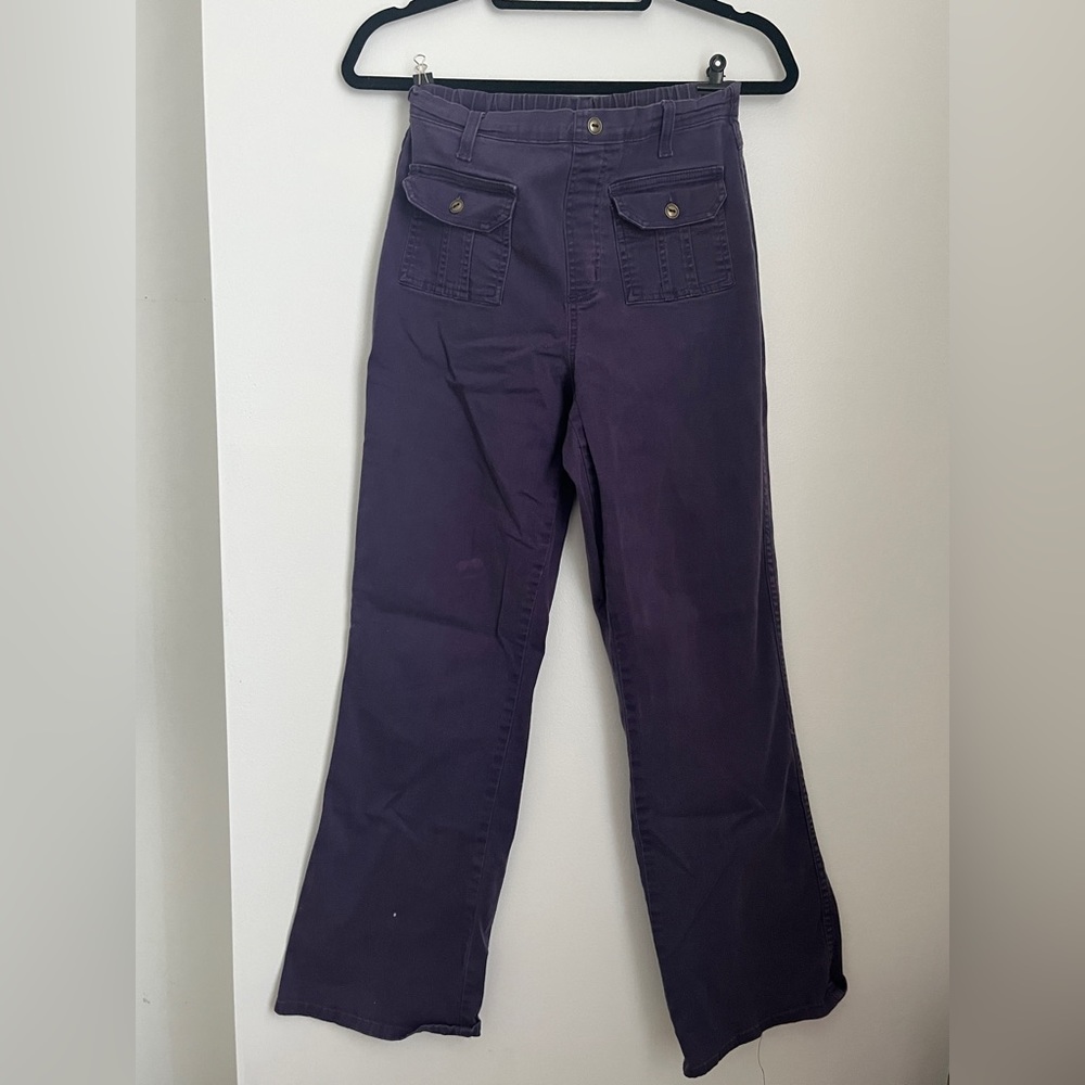 Purple bootcut pants